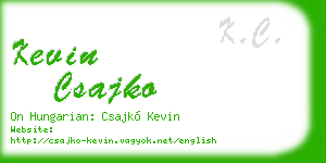 kevin csajko business card