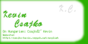 kevin csajko business card